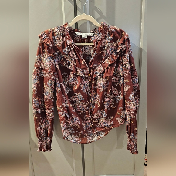 Veronica Beard Floral Ruffle Blouse - Picture 2 of 5